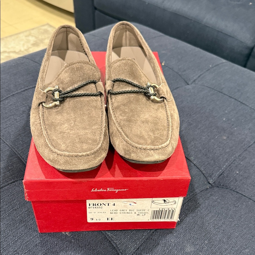 Salvatore Ferragamo Men's Brown Suede Loafers